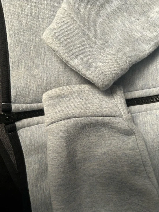 Nike Light Gray and Black Zip Hoodie - Picture 3 of 5